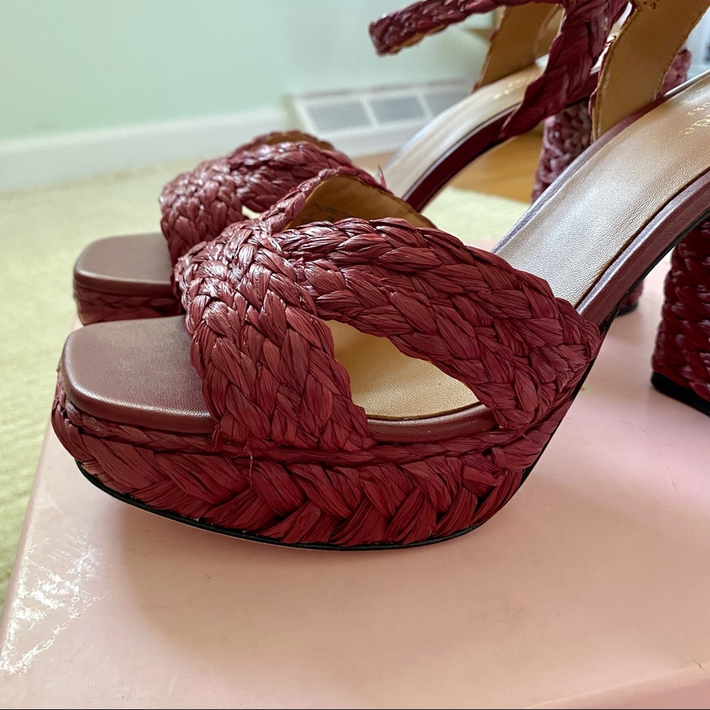 NWT Kate Spade Disco Raffia platform sandals - Picture 6 of 16